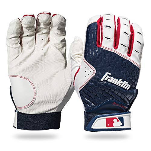 Franklin Sports 2nd-Skinz Batting Gloves - White/Navy, Youth Large von Franklin Sports