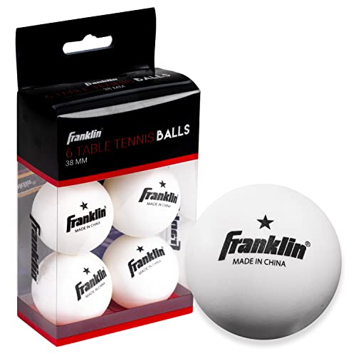 Franklin Sports Tischtennisbälle – Weiße Tischtennisbälle – 38 mm offizielle Gewichtsbälle – One Star Professional Bälle – 6 Stück Tischtennisbälle von Franklin Sports