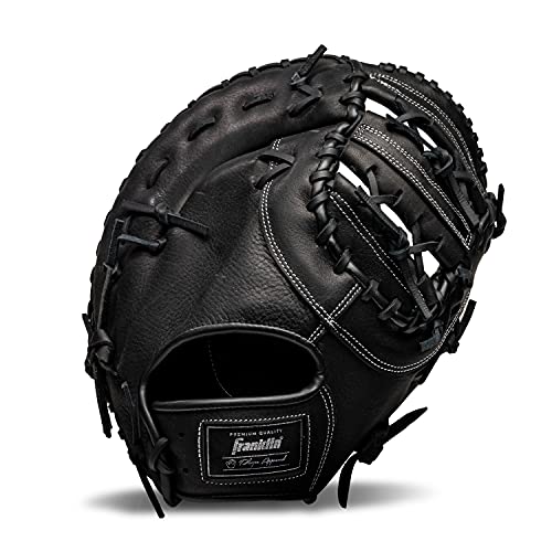 Franklin Sports Baseball Fielding Glove - Men's Adult and Youth Baseball Glove - CTZ5000 Black Cowhide Glove - 12.5" Dual-Bar Web for First Base Players von Franklin Sports