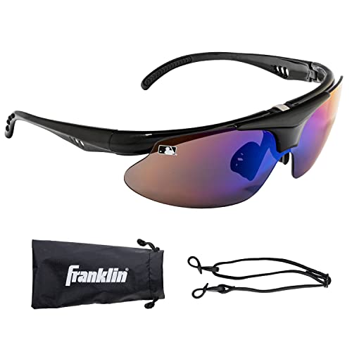 Franklin Sports MLB - Flip Up Baseball + Softball Sonnenbrille für Kinder + Erwachsene - Leichte Sport-Sonnenbrille für UV-Schutz, Schwarz von Franklin Sports