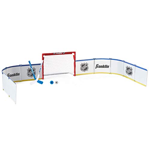 Franklin Sports Mini Hockey-Rink Set – Half Rink Knee Hockeytor, Mini Sticks, and Ball Set – Indoor Mini Hockey Rink – Offiziell NHL Lizenzprodukt Weiß von Franklin Sports