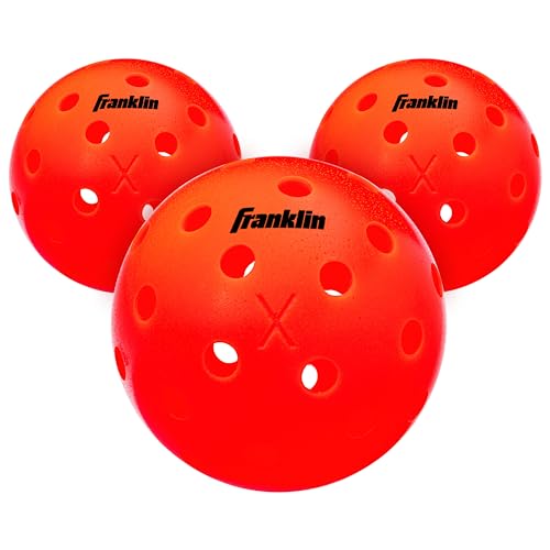 Franklin Sports Outdoor Pickleballs – X-40 Pickleball-Bälle – USA Pickleball (USAPA) genehmigt – 3 Stück Außen-Pickleballs – Glut – US Open Ball von Franklin Sports