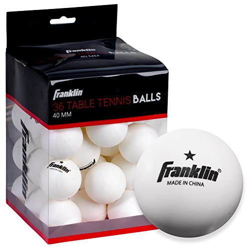Franklin Sports Ping Pong Balls – offizielle Größe + Gewicht weiße 40 mm Tischtennisbälle – One Star Professional Tischtennisbälle – langlebige Hochleistungs-Tischtennisbälle – Weiß – 36 Stück von Franklin Sports