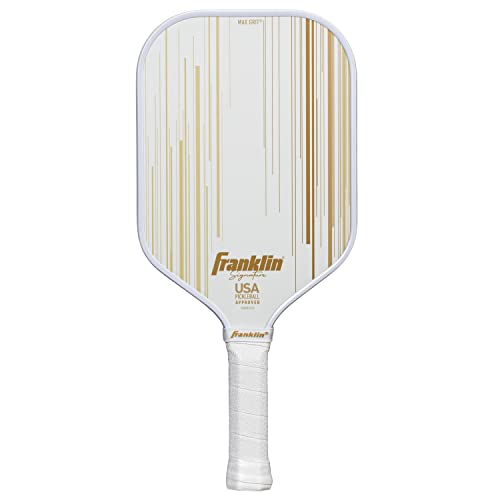 Franklin Sports Pro Pickleball Paddel – Signature Series Pro Pickleball Paddel mit MaxGrit Oberfläche – USA Pickleball (USAPA) zugelassenes Turnier-Pickleball-Paddel – 13 mm Polypropylen-Kern – Gold von Franklin Sports