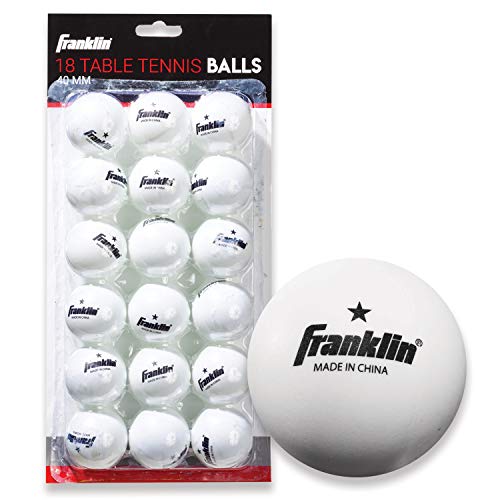 Franklin Sports Ping Pong Balls – offizielle Größe + Gewicht weiße 40 mm Tischtennisbälle – One Star Professional Ping Pong Balls – langlebige Hochleistungs-Tischtennisbälle – Weiß – 18 Stück von Franklin Sports