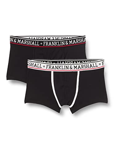 Franklin & Marshall Herren Boxer-I101291 Boxershorts, Black/White/Red, XL , 2er Pack von Franklin & Marshall