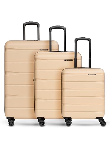 Franky Munich 4.0 Koffer Set | Trolley Hartgepäck - Handgepäck Koffer mit 4 Rollen Einer Dehnfalte, Kreuzpackgurt, arretierbarer Griff und TSA-Zahlenschloss | 34 L / 60 L / 105 L von Franky