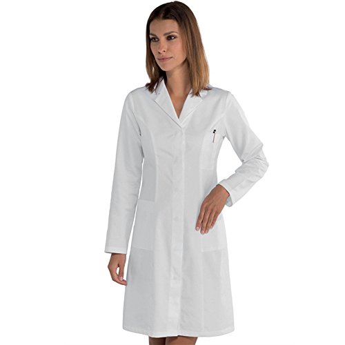 Damen-Kittel für Ärzte Apotheker Kliniken aus Baumwolle klassisch Bianco DE 38(Herstellergröße 44) von Fratelliditalia