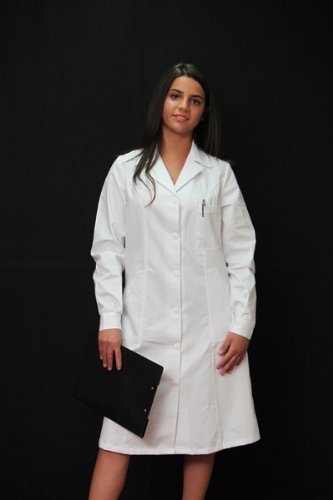 Fratelliditalia Damenkittel, klassischer Arztkittel, aus Baumwolle, Weiß, XL von Fratelliditalia
