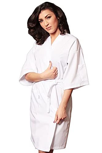 fratelliditalia Kimono/Kittel/Anzug/Kasack für Kosmetikerin/Friseurin/Masseurein Weiß Bianco XL von Fratelliditalia