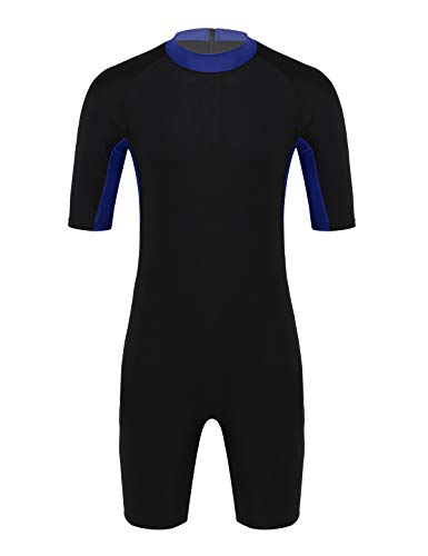 Freebily Herren Tauchanzug Kurz Neoprenanzug Surfanzug Kurzarm Badeanzug Schwimmanzug Trainings Badebekleidung Navy blau L von Freebily
