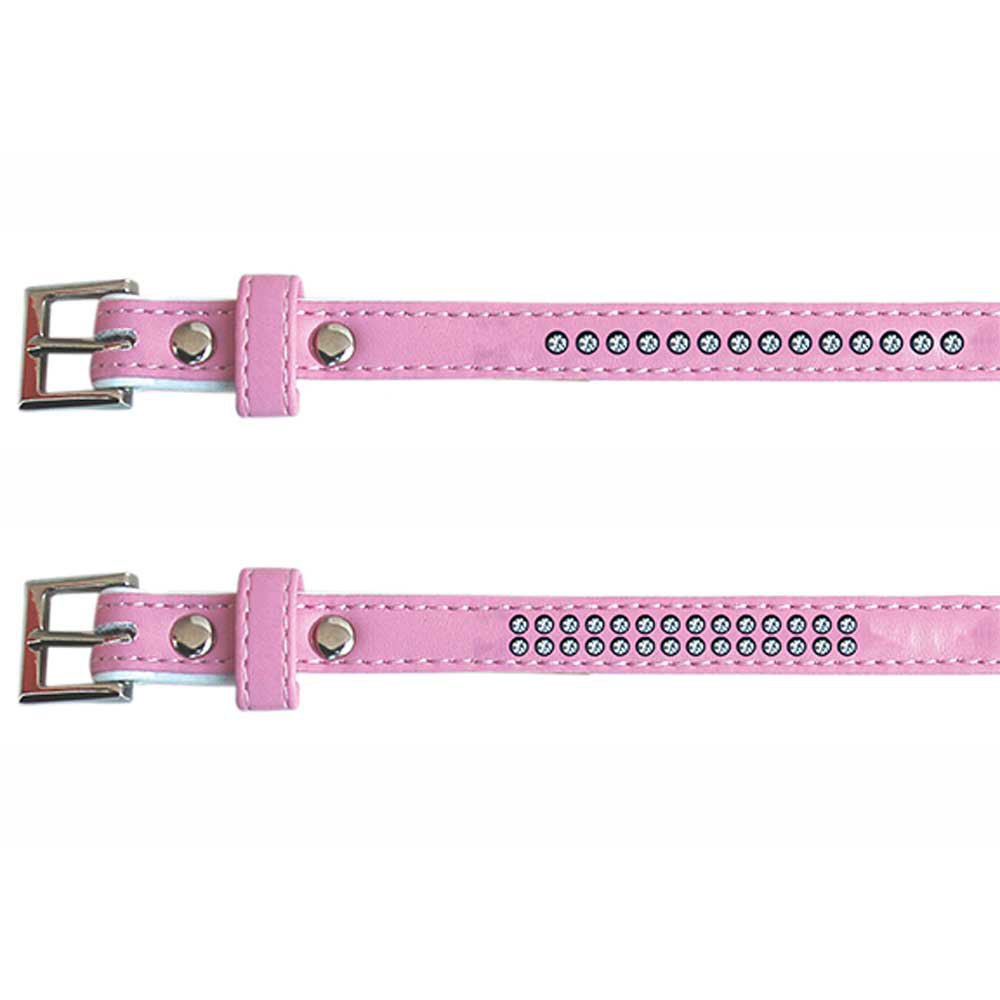 Freedog Leatherette Collar With Diamonds Rosa 13 mm x 25 cm von Freedog