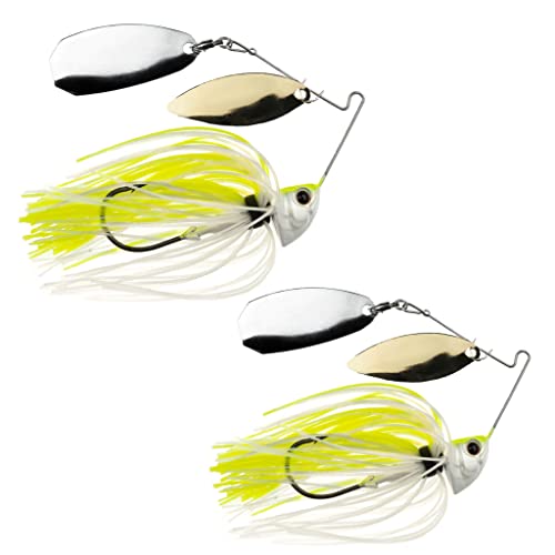 Freedom Tackle Speed Freak Compact Smallmouth Spinnerbait mit Kilterklinge, 1/56.7 g, Chartreuse White, 2er-Pack (PN: 52202-2PK) von Freedom Tackle