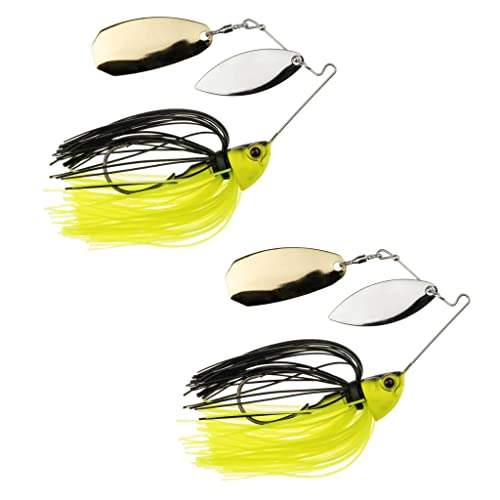 Freedom Tackle Speed Freak Compact Smallmouth Spinnerbait mit Kilterklinge, 1,9 g, Chartreuse Black, 2er-Pack (PN: 52305-2PK) von Freedom Tackle
