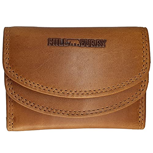 Hill Burry RFID Schutz kleine Geldbörse Portemonnaie, Portmonee aus echtem Leder für Frauen Damen Langbörse Geldbeutel Geldtasche (ca. 10,6 cm, Höhe ca. 7,9 cm, Breite 3,0 cm) (Braun) von Fregery
