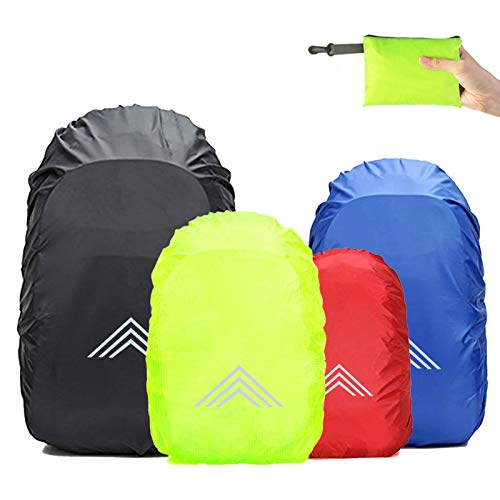 Frelaxy Regenschutz für Rucksäcke Schulranzen(15-90L), Wasserdichter Rucksack Regenhülle Regencape mit Reflektoren & Rutschfester Kreuz Schnallenriemen für Wandern, Camping, Radfahren von Frelaxy