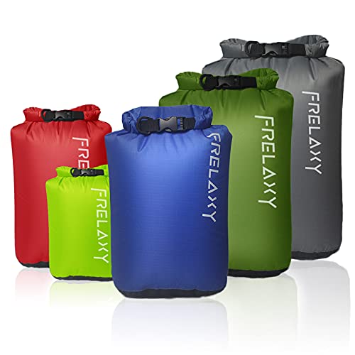 Frelaxy Dry Bag 3er-Pack/5er-Pack, ultraleichter Trockensack, Outdoor-Taschen halten Ausrüstung trocken für Wandern, Rucksackreisen, Kajakfahren, Camping, Schwimmen, Bootfahren, 5er-Pack – von Frelaxy
