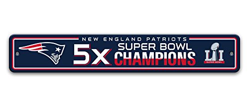 Fremont Die NFL New England Patriots Super Bowl 51 5X Champions Straßenschild von Fremont Die