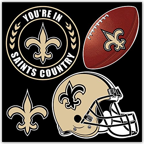 NFL New Orleans Saints Magnet-Set, 4-teilig, Schwarz von Fremont Die