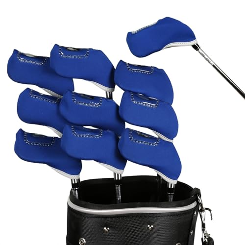 Frfik Eisenabdeckungen,Golf-Eisenschlägerabdeckungen - 10 Stück Iron Head Covers Golfschlägerhüllen mit sichtbarem Design - Solide Golf-Schlägerkopfhüllen, Golfschläger-Kopfhüllen, von Frfik