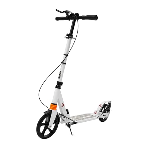 Klappbarer Roller Faltbarer Erwachsene Scooter mit Handbremse Scooter Kickscooter Erwachsene Kinder Weiß von Fricienc