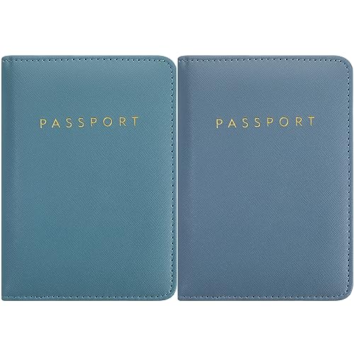 2 Stück Braut Reisepasshüllen Halter Reise Brieftasche Reisepass Fall, Himmelblau und Königsblau, Reise-Geldbörse von Frienda