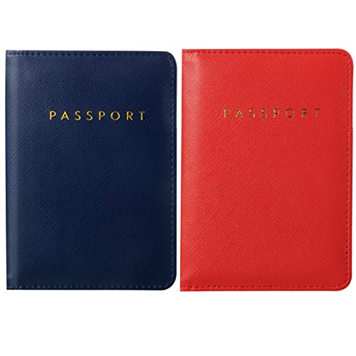 2 Stück Brautpasshüllen Hüllen Reisepasshülle Reisepasshülle, blau und rot, Classic von Frienda