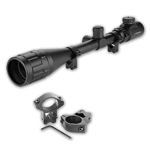 Froadp 6-24x50 AOEG Zielfernrohr Jagdoptik Rot & Grün Punkt mit 11mm Schienenhalterungen Zielfernrohre Sniper Gewehr Luftgewehr Zubehör Beleuchteter Entfernungsmesser für Jagd und Sport von Froadp