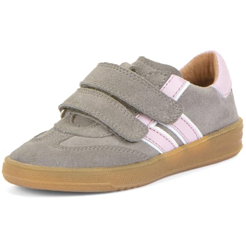 Froddo Snowboot/Barfu?schuhe/Winterstiefel TEX Membran & Schurwoll Futter PURPLE G3160212 Mädchen Ledersneaker mit Klettverschluß Grau/Rosa (Light Grey), Gr. 34 von Froddo