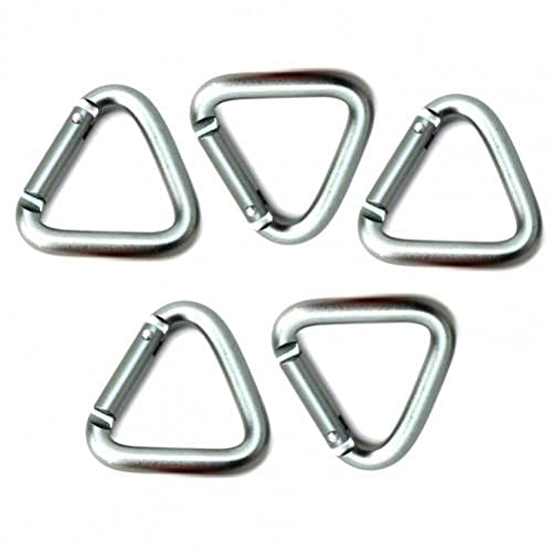 5pcs Triangle Carabiner Stainless Steel Keychain Snap Clip Hook Buckle Screw Safety for Climbing High-Altitude von Froiny