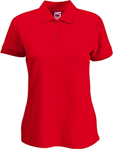 Polo-Shirt * Lady-Fit 65/35 Polo * Fruit of the Loom rot,L Rot,L von Fruit of the Loom