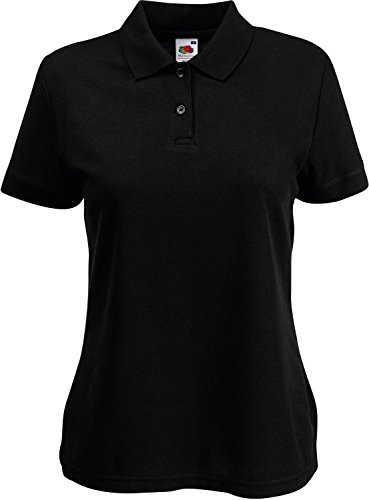 Polo-Shirt * Lady-Fit 65/35 Polo * Fruit of the Loom schwarz,S von Fruit of the Loom