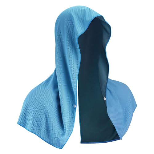 Fubdnefvo Kühlendes Kapuzenhandtuch, Kühlende Handtücher für Hals und Gesicht, für Sauna, Yoga, Camping, Workout, Blau von Fubdnefvo