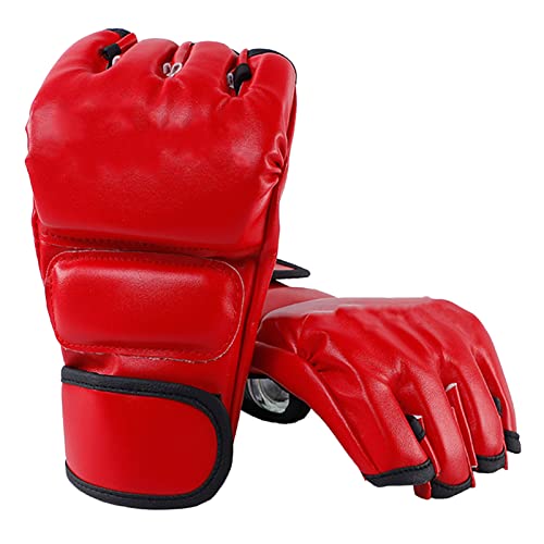 MMA-Handschuhe, rote Halbfinger-Boxhandschuhe, offene Handflächen, Kampftraining von Fuerdich