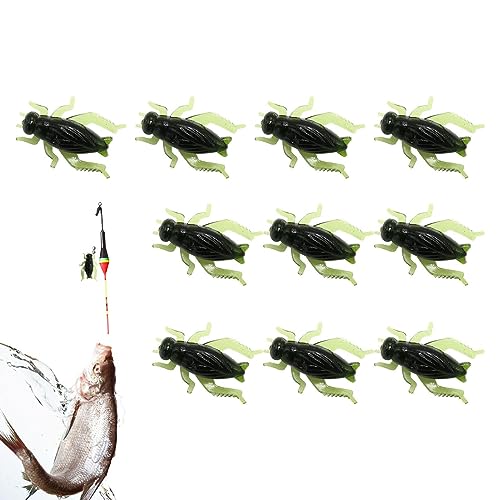 Creek Angelköder | 10 Stück Fischköder - Angelköder, realistische Cricket-Simulation, Reißfestigkeit – Schwimm-, Boden- und Schleppfischen Fukamou von Fukamou