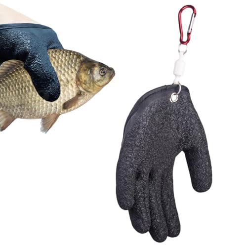 Fukamou Handschuhe Zum Fangen Von Fischen, rutschfeste Fischerschutzhandschuhe - Professionelle Angelhandschuhe, rutschfest, Verhindern Durchstichkratzer, Fischreinigungshandschuhe von Fukamou