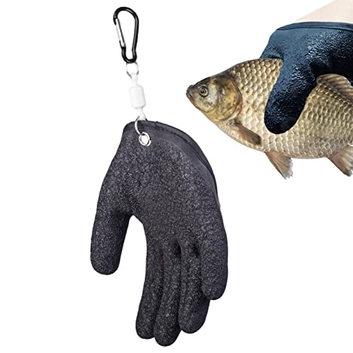 Fukamou Handschuhe Zum Fangen Von Fischen, rutschfeste Fischerschutzhandschuhe - Professionelle Angelhandschuhe, rutschfest, Verhindern Durchstichkratzer, Fischreinigungshandschuhe von Fukamou