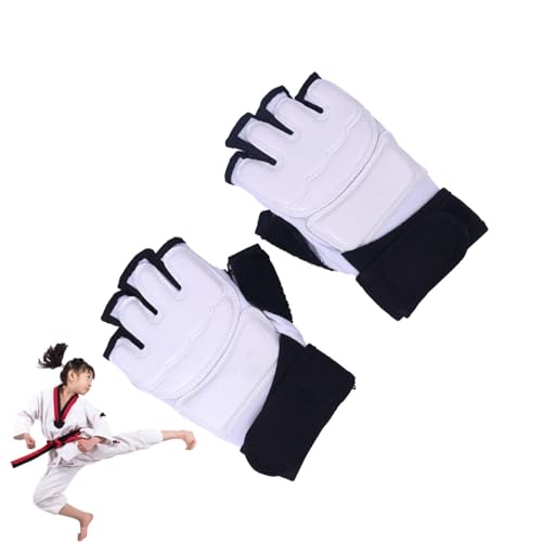 Taekwondo Hand- Und Fußschutz - Magic Tape Taekwondo Handschuhe Fußschutz, Atmungsaktiver Taekwondo-Fußschutz, MMA-Hand-Fußschutz Für Erwachsene, Halbfinger-Boxhandschuhe von Fukamou