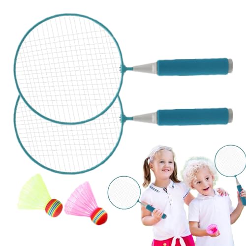 Badminton-Set,Badmintonschläger | Schlägersport-Set mit 2 Nylon-Federbällen, Rutschfester Kinder-Badmintonschläger,Ultraleichtes Schlägerübungstraining für professionelle Anfänger von Fulenyi