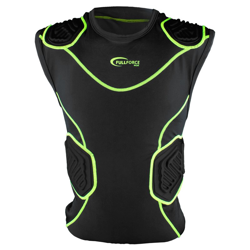 Full Force Shocc Lite 5 Pad Shirt mit Rippen- und Schulterpolsterung - schwarz Gr. 2XL von Full Force Wear