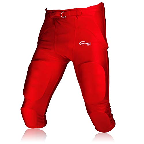 Full Force American Footballhose Crusher 7 Pocket Pad All in One Gamepant, rot, Gr. XL von Full Force