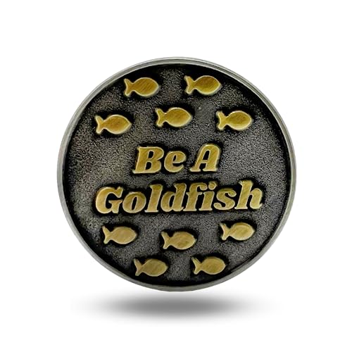 Full Metal Markers Be A Goldfish Einzigartige magnetische Metall-Golfball-Marker-Münze (1 Ballmarker + 1 Hutclip) von Full Metal Markers