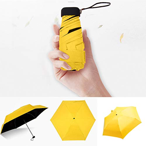 Fulltime Ultraleichter Taschenschirm Sonnenschirm Faltbarer Sonnenschirm Mini-Regenschirm, 5 Faltbare Aluminium-Mittelstange von Fulltime E-Gadget