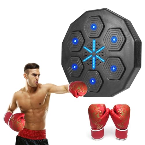 Fulluky Music Boxing Machine, Music Electronic Boxing, Wall Target Boxing Machine, with 6 Lights and Bluetooth Sensor, Boxing Training Devices with Boxing Gloves（Handschuhe Erwachsene） von Fulluky