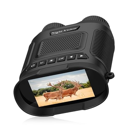 Fulluky Nachtsichtgerät, 8X digital Zoom Digitales Nachtsichtgerät 1080P HD 3W IR Night Vision wiederaufladbar 2000mAh Nachtsichtgeräte für Jagd Vogelbeobachtung Camping (Schwarz) von Fulluky