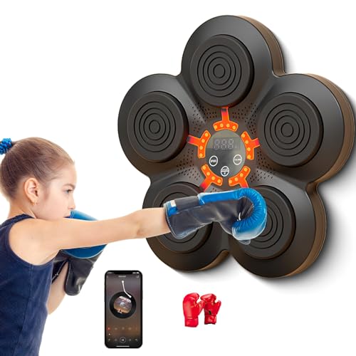 Fulluky Music Boxing Machine, Music Electronic Boxing, Wall Target Boxing Machine, with 6 Lights and Bluetooth Sensor, Boxing Training Devices with Boxing Gloves（Kinderhandschuhe） von Fulluky