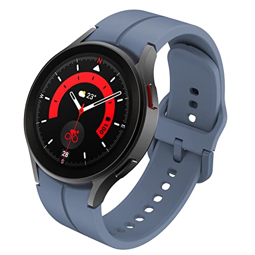 FunBand Kompatibel mit Samsung Galaxy Watch 5 / Watch 5 Pro/Watch 4 / Watch 4 Classic Armband, 20mm Weiches Silikon Ersatzband Verstellbares Armbänder für Galaxy Watch 42mm / Galaxy Watch 3,Blau von FunBand