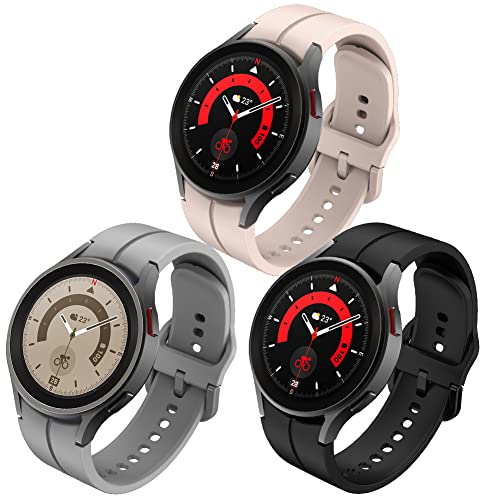 FunBand Kompatibel mit Samsung Galaxy Watch 5 / Watch 5 Pro/Watch 4 / Watch 4 Classic Armband,20mm Weiches Silikon Ersatzband Verstellbares Armbänder für Galaxy Watch 42mm / Galaxy Watch 3,3 Pack-A von FunBand