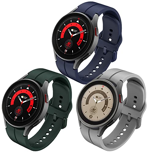 FunBand Kompatibel mit Samsung Galaxy Watch 5 / Watch 5 Pro/Watch 4 / Watch 4 Classic Armband,20mm Weiches Silikon Ersatzband Verstellbares Armbänder für Galaxy Watch 42mm / Galaxy Watch 3,3 Pack-C von FunBand