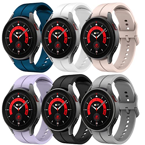 FunBand Kompatibel mit Samsung Galaxy Watch 5 / Watch 5 Pro/Watch 4 / Watch 4 Classic Armband,20mm Weiches Silikon Ersatzband Verstellbares Armbänder für Galaxy Watch 42mm / Galaxy Watch 3,6 Pack-C von FunBand